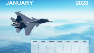 Fast Jets Calendar January 2023 - Free to Print