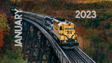 Trains Calendar January 2023 - Free to Print
