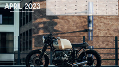 Motorcycles Printable Calendar - April 2023