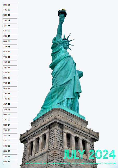 07 - New York Calendar - July 2024