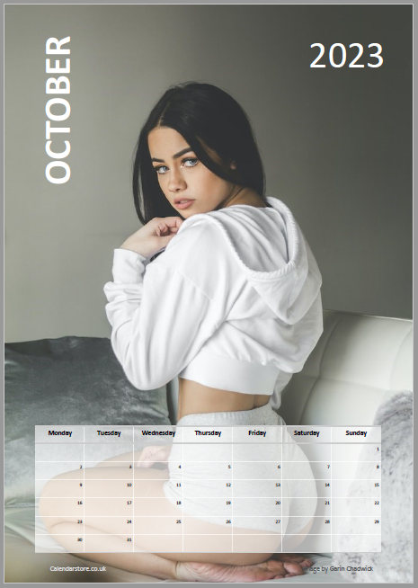 Babes Calendar - October 2023 - Free to Print