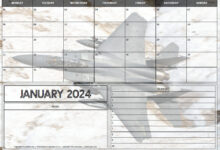 Fast Jets Planner - January 2024 - Free to Print