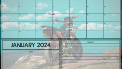 Motorcycles Planner - January 2024 - Free to Print