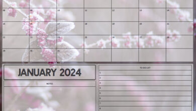 Seasons Planner - January 2024 - Free to Print