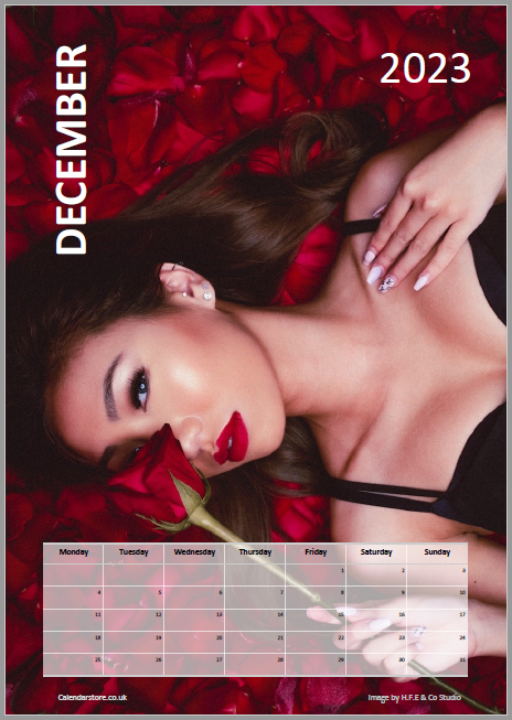 Babes Calendar - December 2023 - Free to Print